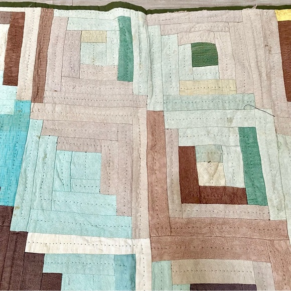 Rustic suede vibe Quilt patchwork blanket/cover up w cottagecore farmhouse vibe - Picture 10 of 14